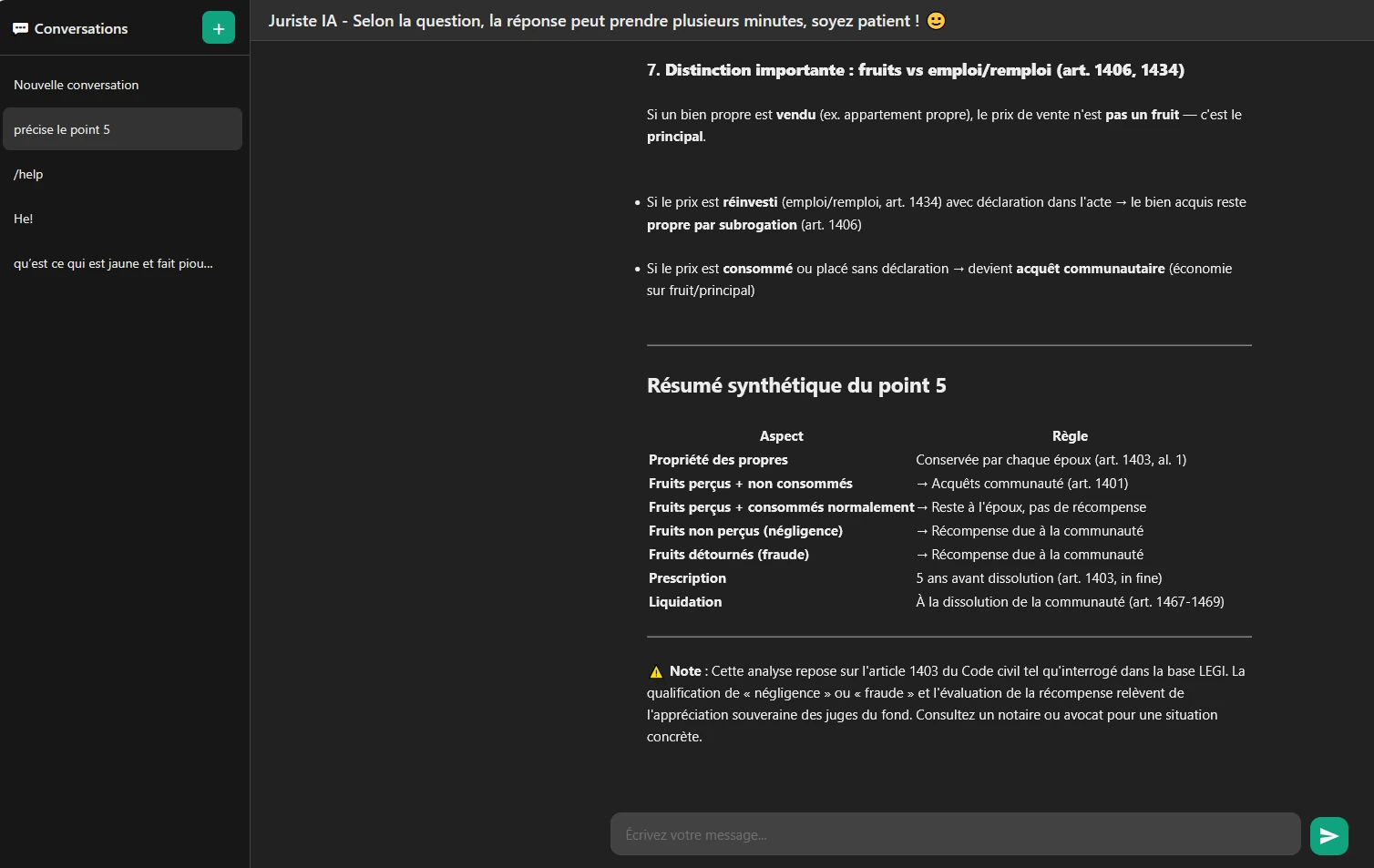 Interface Juriste IA