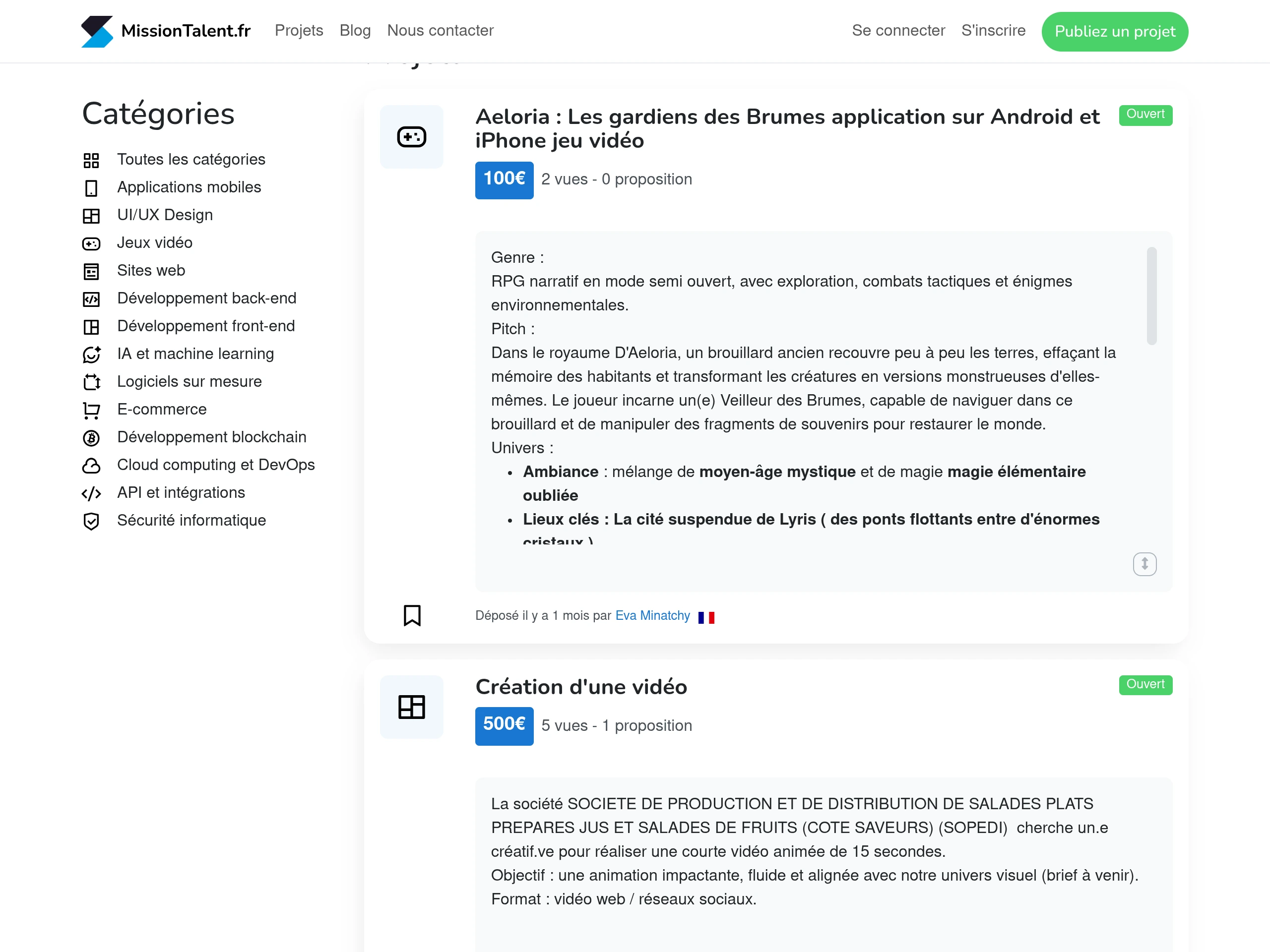 Projets MissionTalent